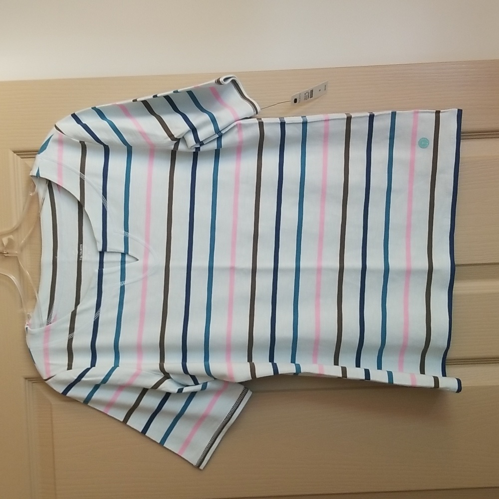 T by Talbots, striped short sleeved top, NWT, size medium.